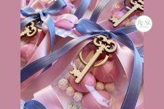 Bustine Portaconfetti con portachiavi in legno