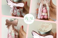 Bottigliette Confetti con fiocco in plex