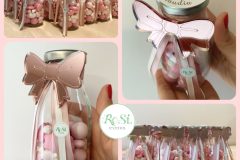 Bottigliette Confetti con fiocco in plex