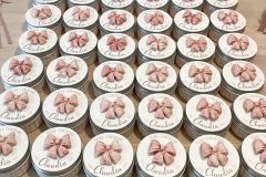 Scatolina Latta Portaconfetti  con fiocco in ceramica