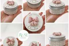 Scatolina latta piccola con fiocco in ceramica-Fiocco