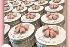 Scatolina latta piccola con fiocco in ceramica-Fiocco