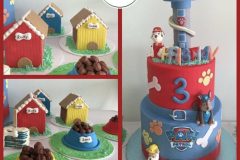 Torta Scenografica in pasta di zucchero &Biscotti a forma di cuccia&CupCakes a forma di ciotola