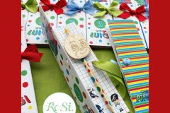 Book Box con matita arcobaleno con personaggio in legno-Super Pigiamini