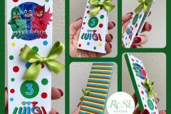 Book Box con matita arcobaleno con personaggio in legno-Super Pigiamini