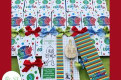 Book Box con matita arcobaleno con personaggio in legno-Super Pigiamini